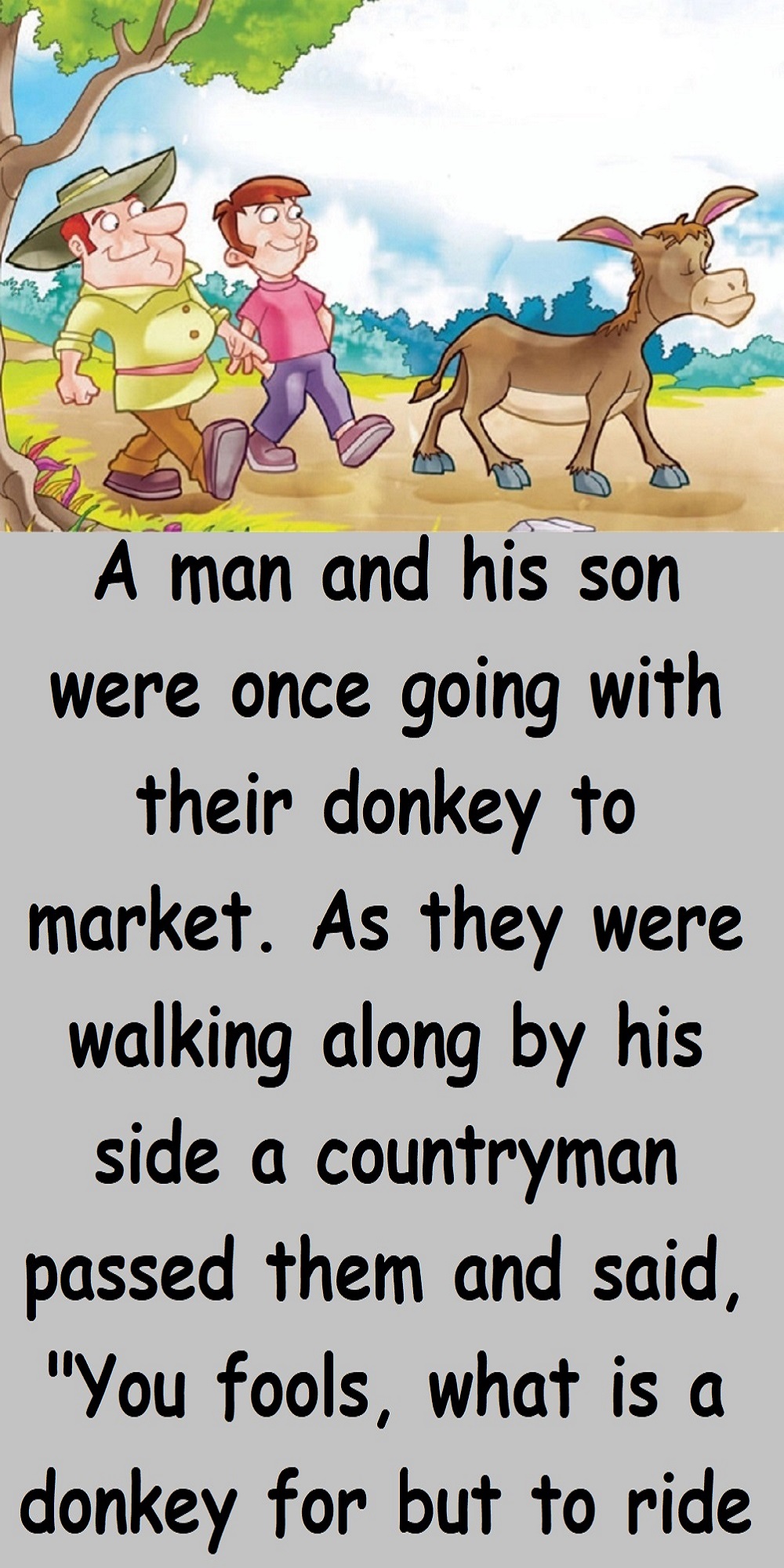 Moral Story The Boy The Man and The Donkey p -