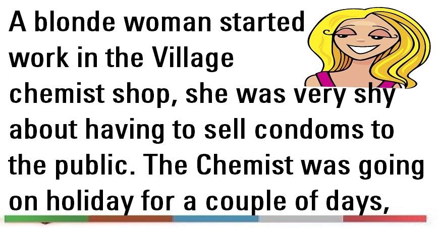 Funny Joke ‣ A Blonde Woman Working In Pharmacy | Satibal